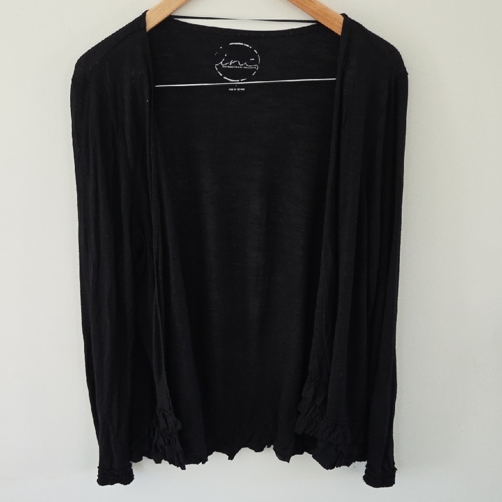Black Open Front Cardigan